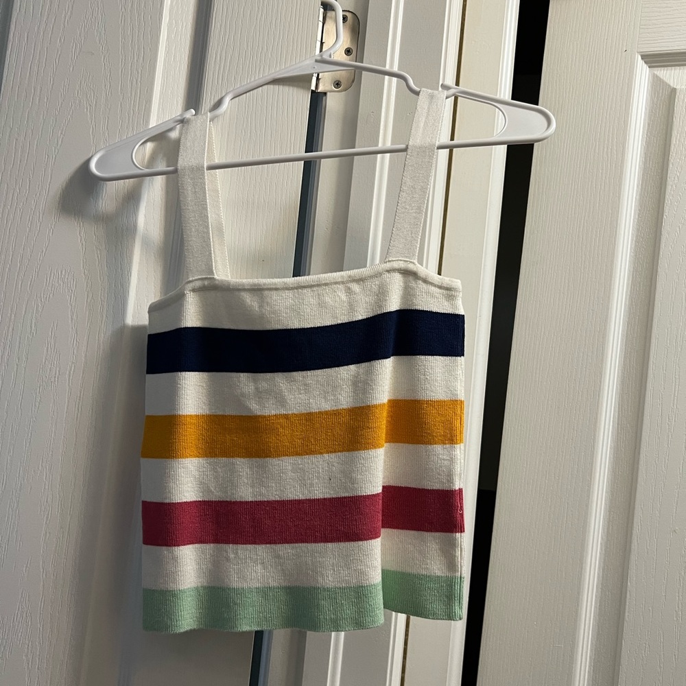 Colorful striped crop tank top